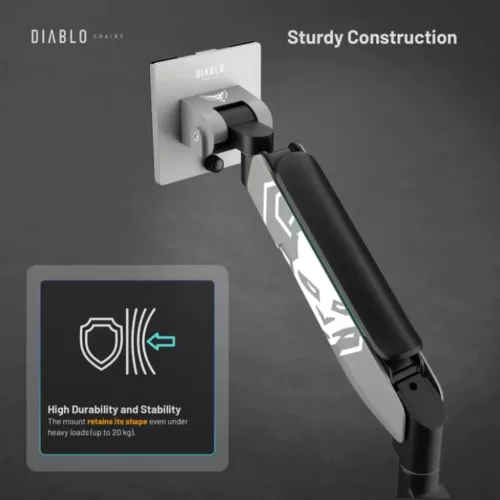 Diablo RGB X-Arm LED RGB asztali monitortartó kar 17"–49", szürke--5904405579855 7 kép
