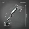Diablo RGB X-Arm LED RGB asztali monitortartó kar 17"–49", szürke--5904405579855 9 kép