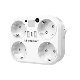 Wozinsky WRS-2B hálózati elosztó éjjeli fénnyel, 4x AC, 2x USB-A,-5907769388637 1 kép