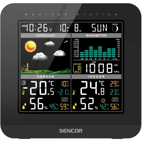 SENCOR SWS 5800 meteorológiai állomás vezeték nélküli érzékel�-8590669359882 5 kép