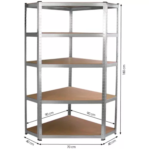 FIELDMANN FDR 1840R fém sarok állópolc 5 polccal, 90 x 40 x 180 cm-8590669279111 2 kép