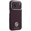iPhone 18 Pro / 17 Pro bordó Guess szemcsés mintázatú, kerek stras-3666339653866 4 kép