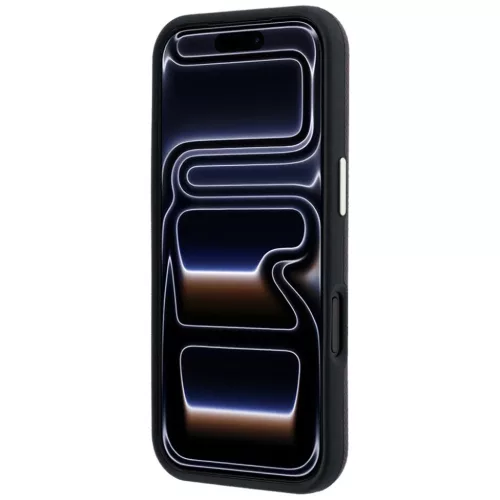 iPhone 18 Pro / 17 Pro bordó Guess szemcsés mintázatú, kerek stras-3666339653866 5 kép