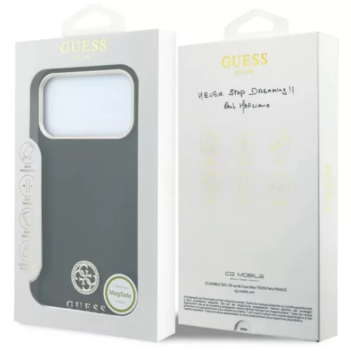 iPhone 18 Pro / 17 Pro hátlaptok – fekete Guess MagSafe tok szemcs�-3666339653781 8 kép