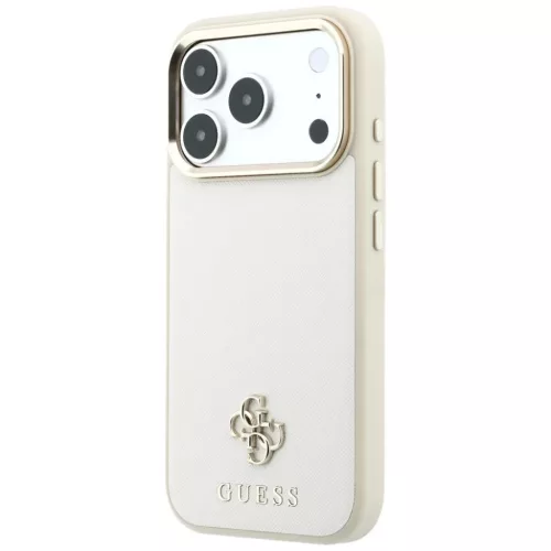 iPhone 18 Pro / iPhone 17 Pro készülékhez való bézs Guess Saffian-3666339652784 2 kép