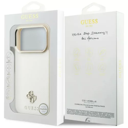 iPhone 18 Pro / iPhone 17 Pro készülékhez való bézs Guess Saffian-3666339652784 8 kép