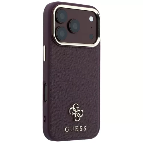 iPhone 18 Pro Max / iPhone 17 Pro Max bordó Guess Saffiano Small 4G &-3666339652678 4 kép