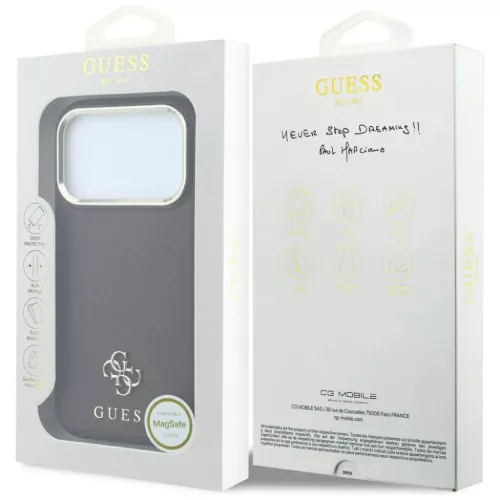iPhone 18 Pro Max / iPhone 17 Pro Max bordó Guess Saffiano Small 4G &-3666339652678 8 kép
