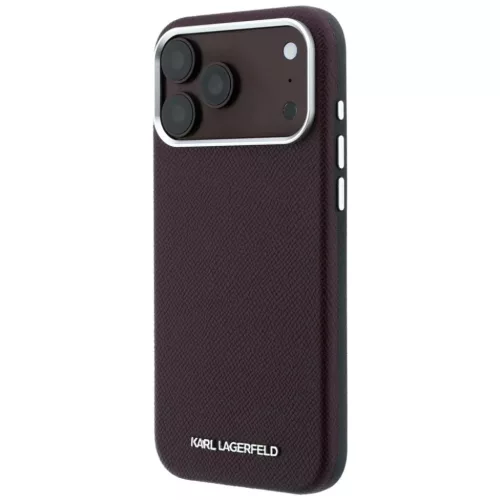 iPhone 18 Pro / 17 Pro bordó Karl Lagerfeld szemcsés textúrájú, h-3666339660765 2 kép