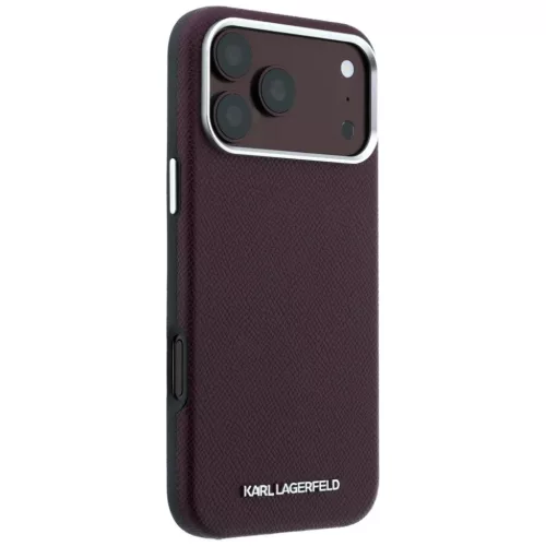 iPhone 18 Pro / 17 Pro bordó Karl Lagerfeld szemcsés textúrájú, h-3666339660765 4 kép