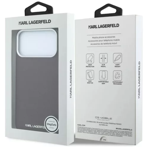 iPhone 18 Pro / 17 Pro bordó Karl Lagerfeld szemcsés textúrájú, h-3666339660765 8 kép
