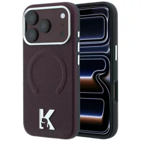 iPhone 18 Pro / 17 Pro bordó Karl Lagerfeld szemcsés mintázatú, do-3666339650537 1 kép