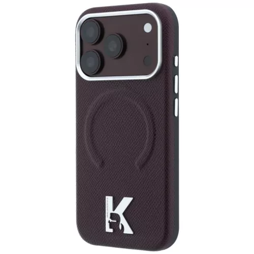 iPhone 18 Pro / 17 Pro bordó Karl Lagerfeld szemcsés mintázatú, do-3666339650537 2 kép