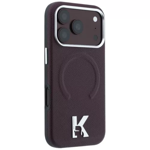 iPhone 18 Pro / 17 Pro bordó Karl Lagerfeld szemcsés mintázatú, do-3666339650537 4 kép