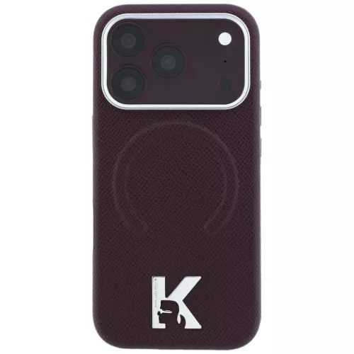 iPhone 18 Pro Max / iPhone 17 Pro Max bordó Karl Lagerfeld szemcsés -3666339650544 3 kép
