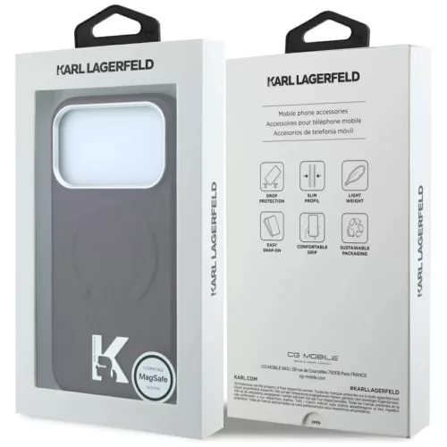 iPhone 18 Pro Max / iPhone 17 Pro Max bordó Karl Lagerfeld szemcsés -3666339650544 8 kép