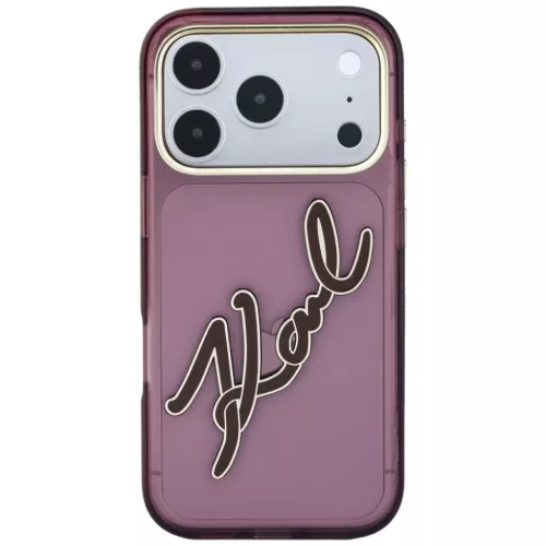 iPhone 18 Pro / 17 Pro bordó Karl Lagerfeld IML Big Signature fémker-3666339662042 3 kép