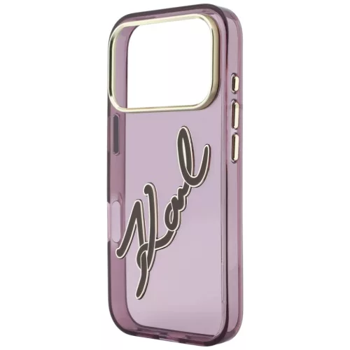iPhone 18 Pro / 17 Pro bordó Karl Lagerfeld IML Big Signature fémker-3666339662042 6 kép