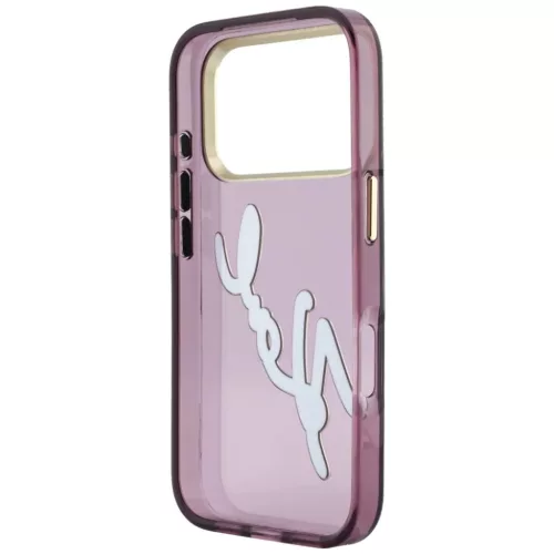 iPhone 18 Pro / 17 Pro bordó Karl Lagerfeld IML Big Signature fémker-3666339662042 7 kép