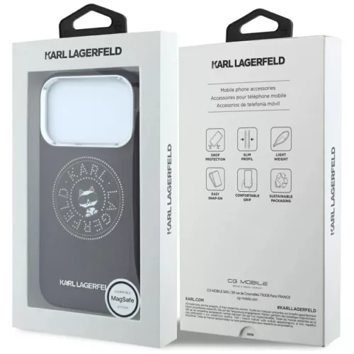 iPhone 18 Pro Max / 17 Pro Max bordó Karl Lagerfeld Point & Choupette-3666339659899 8 kép