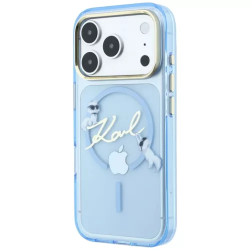 iPhone 18 Pro / 17 Pro világoskék Karl Lagerfeld Script Logo MagSafe-3666339661564 2 kép