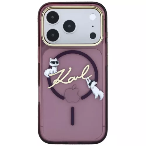 iPhone 18 Pro Max / iPhone 17 Pro Max készülékhez való bordó Karl-3666339661618 3 kép