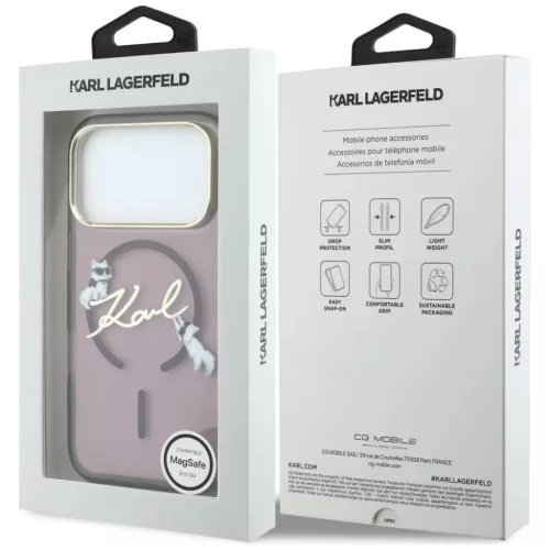 iPhone 18 Pro Max / iPhone 17 Pro Max készülékhez való bordó Karl-3666339661618 8 kép