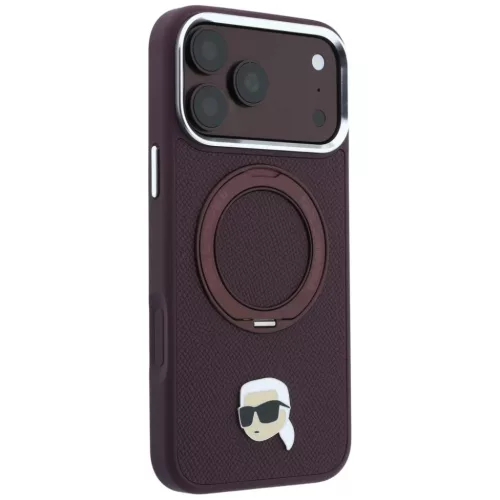 iPhone 18 Pro Max / iPhone 17 Pro Max bordó Karl Lagerfeld Ring Stand-3666339658731 4 kép