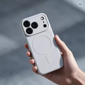 iPhone 18 Pro Max / 17 Pro Max ezüst Silicone Mag Cover MagSafe-komp-5903396479762 2 kép