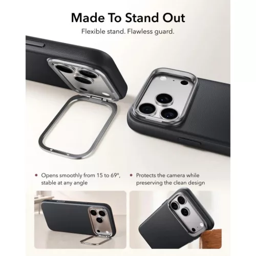  Apple iPhone 17 Pro Max / Apple iPhone 18 Pro Max fekete ESR Leather -4894240304181 4 kép
