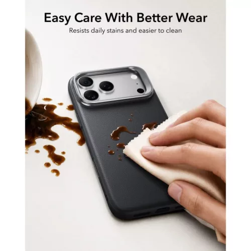  Apple iPhone 17 Pro Max / Apple iPhone 18 Pro Max fekete ESR Leather -4894240304181 5 kép