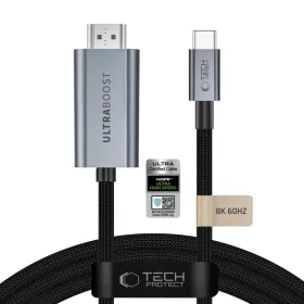 Tech-Protect UltraBoost USB-C–HDMI 2.1 kábel, 8K, 60 Hz, 300 cm, va-5906302341542 1 kép