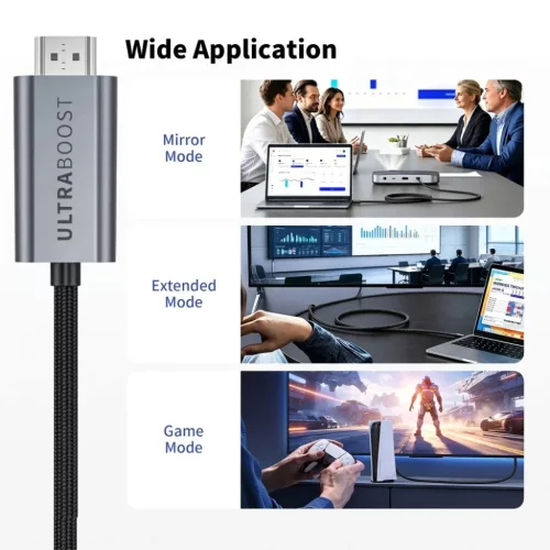 Tech-Protect UltraBoost USB-C–HDMI 2.1 kábel, 8K, 60 Hz, 300 cm, va-5906302341542 6 kép