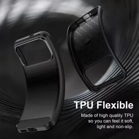  Xiaomi Poco F9 Pro Techsuit Carbon Silicone ütésálló tok, fekete-5949419385573 2 kép