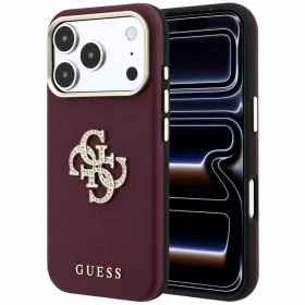    iPhone 18 Pro Max és iPhone 17 Pro Max bordó Guess Smooth Big Strass Logo tok (GUHCP18X6PWGSPDU)