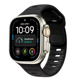    Apple Watch 8/9/10/11/12/SE/Ultra 44/45/46/49 mm fekete Tech-Protect Silicone Line óraszíj