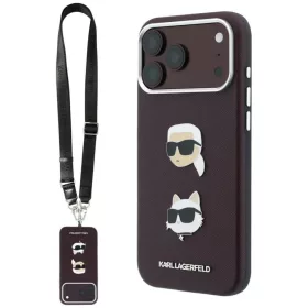  iPhone 18 Pro / 17 Pro bordó Karl Lagerfeld Saffiano Karl&Choupette -3666339677091 1 kép