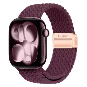  Apple Watch 40/41/42 mm-es szíj, Tech-Protect NylonMag, mélybordó-5906302326525 1 kép