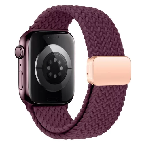  Apple Watch 40/41/42 mm-es szíj, Tech-Protect NylonMag, mélybordó-5906302326525 2 kép