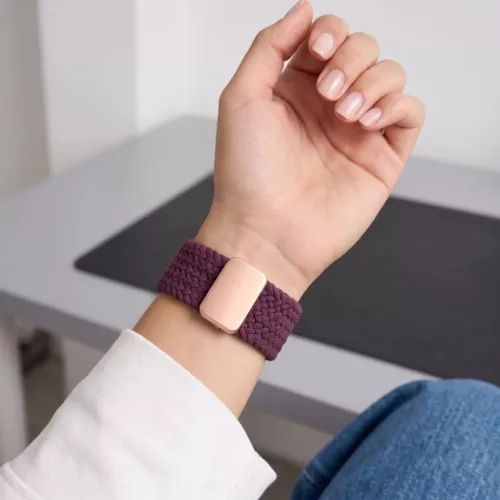  Apple Watch 40/41/42 mm-es szíj, Tech-Protect NylonMag, mélybordó-5906302326525 6 kép