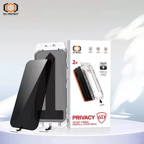  iPhone 15 fekete Tel Protect 6D betekintésgátló edzett üveg, 2 db-5900217503675 10 kép
