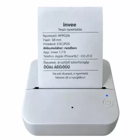 Mini hőnyomtató bluetooth mini fehér, nyugtanyomtató (iOS/Android)- 2 kép
