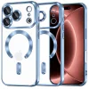  iPhone 18 Pro Max és iPhone 17 Pro Max világoskék Techsuit Luxury Crystal MagSafe átlátszó tok