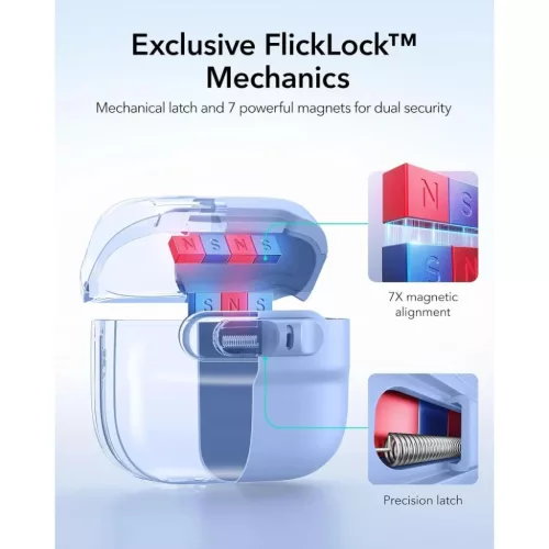  Apple AirPods 4 / 5 világoskék ESR Pulse HaloLock MagSafe fülhallg-4894240307151 3 kép