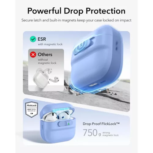  Apple AirPods 4 / 5 világoskék ESR Pulse HaloLock MagSafe fülhallg-4894240307151 4 kép