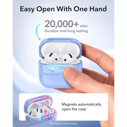  Apple AirPods 4 / 5 világoskék ESR Pulse HaloLock MagSafe fülhallg-4894240307151 6 kép