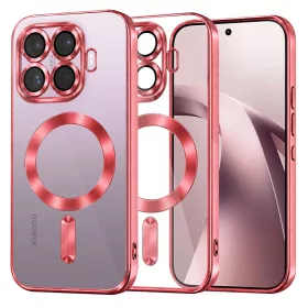  Xiaomi 17T átlátszó tok – Techsuit Luxury Crystal MagSafe, piros-5949419388925 1 kép