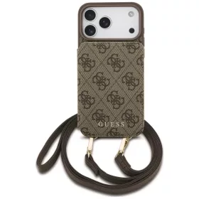    iPhone 18 Pro Max / iPhone 17 Pro Max Guess 4G Crossbody barna, kártyatartós tok