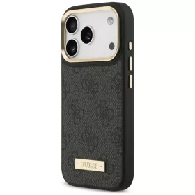  iPhone 18 Pro / iPhone 17 Pro fekete Guess 4G Logo Plate MagSafe tok-3666339681548 2 kép