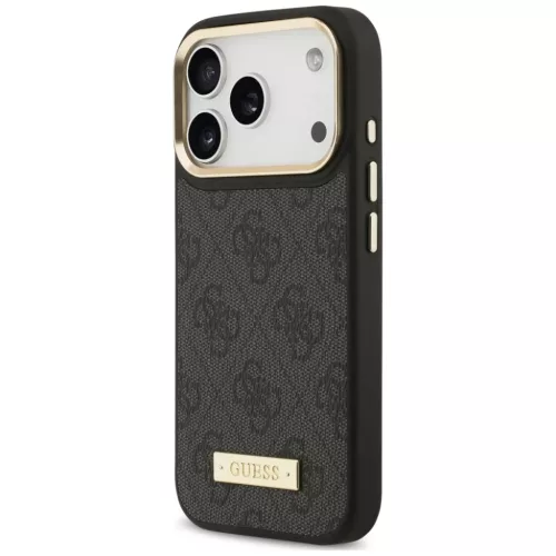  iPhone 18 Pro / iPhone 17 Pro fekete Guess 4G Logo Plate MagSafe tok-3666339681548 2 kép